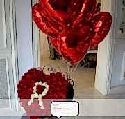 kalp kutuda bas harf ve balonlar..